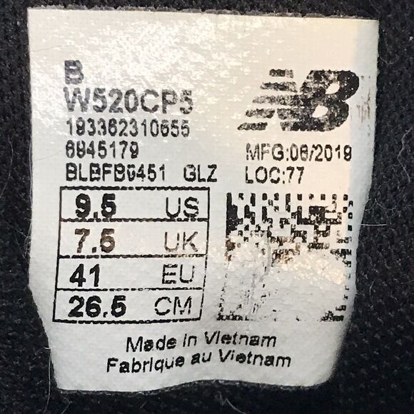 New Balance 520 V5 Comfort Ride Women's 9.5 W520CP5 Black & Pink Running Shoes - Picture 9 of 13